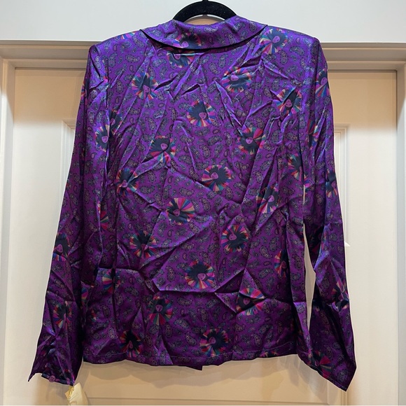 Vintage Deadstock Silk Top Psychedelic Goddess Print - Picture 5 of 12